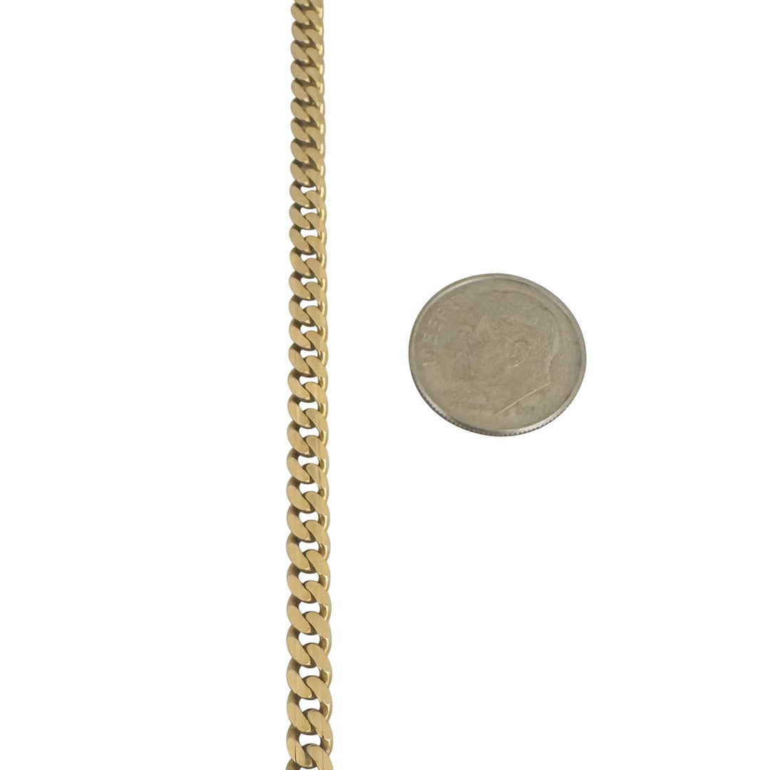 14k Yellow Gold 22.3g Solid 4mm Curb Link Chain Necklace Italy 21"