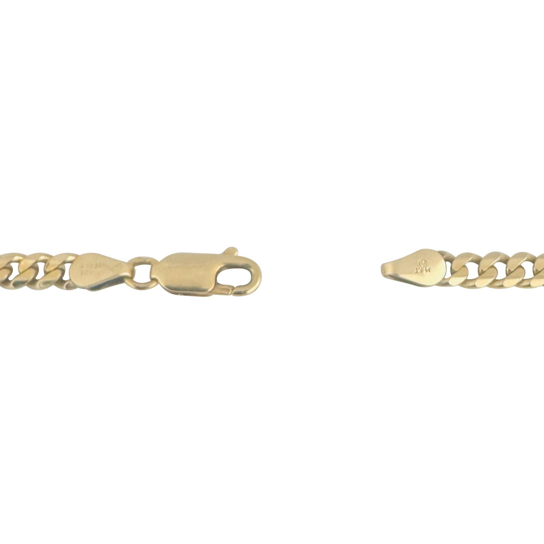 14k Yellow Gold 22.3g Solid 4mm Curb Link Chain Necklace Italy 21"
