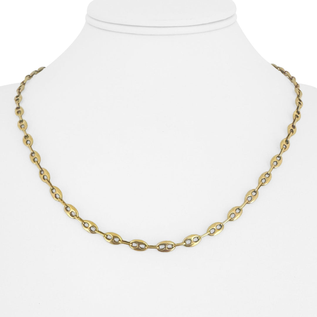 14k Yellow Gold 16.2g Solid Vintage Puffed Gucci Link Chain Necklace Italy 19"