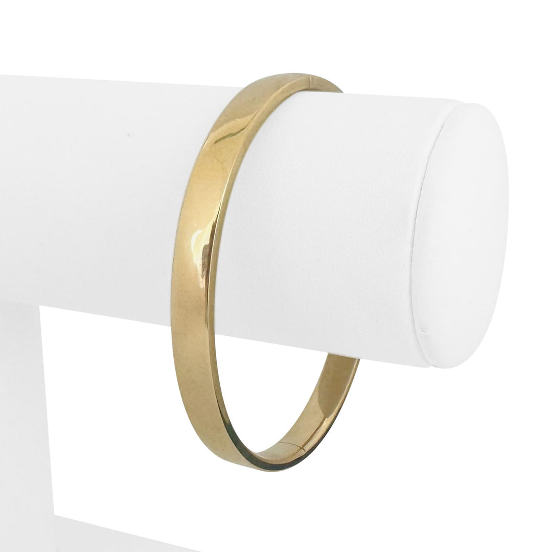 14k Yellow Gold 8.4g Polished Squared Straight Edge Bangle Bracelet 7.25"