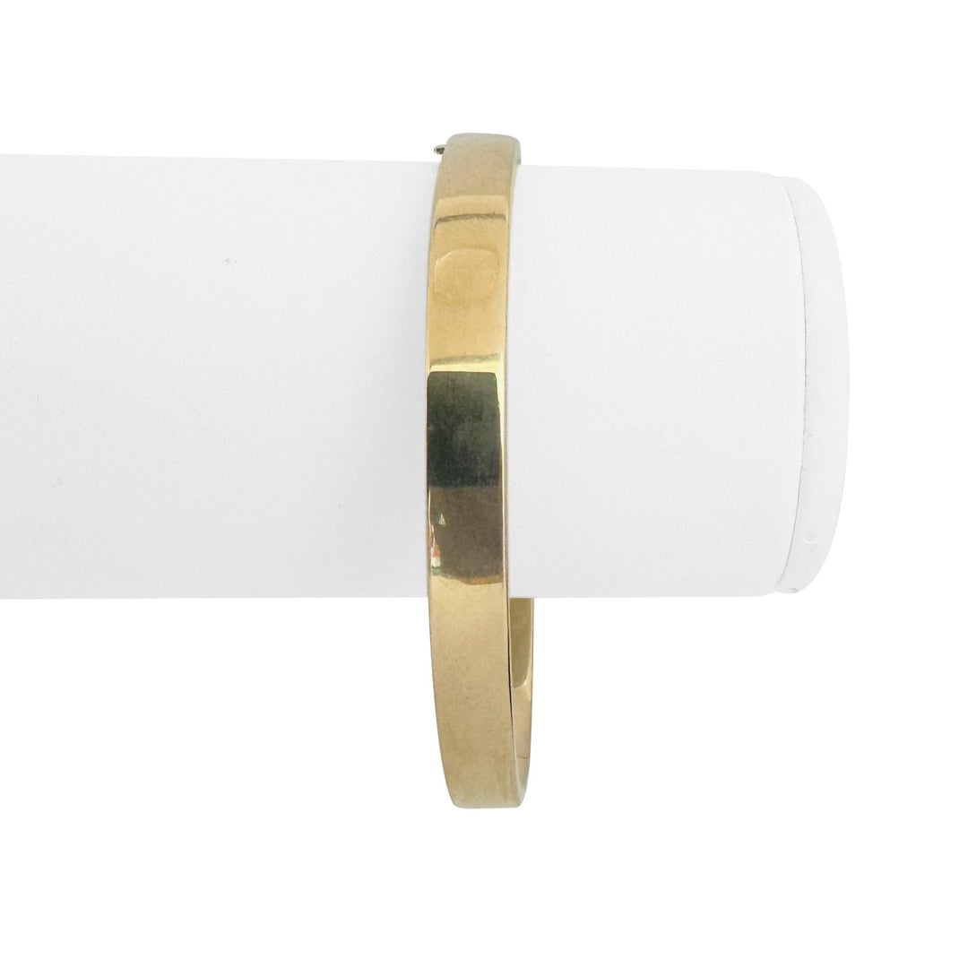 14k Yellow Gold 8.4g Polished Squared Straight Edge Bangle Bracelet 7.25"