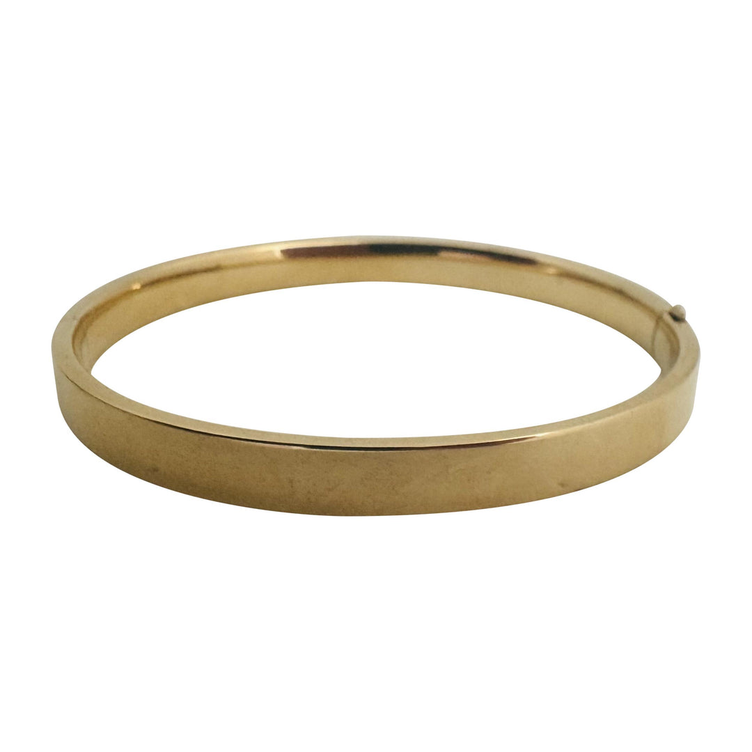 14k Yellow Gold 8.4g Polished Squared Straight Edge Bangle Bracelet 7.25"