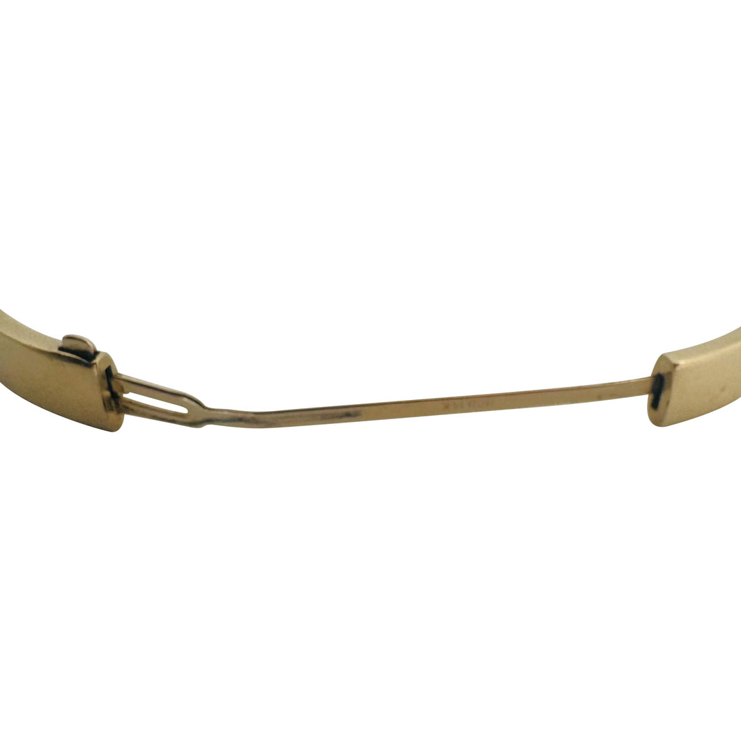 14k Yellow Gold 8.4g Polished Squared Straight Edge Bangle Bracelet 7.25"