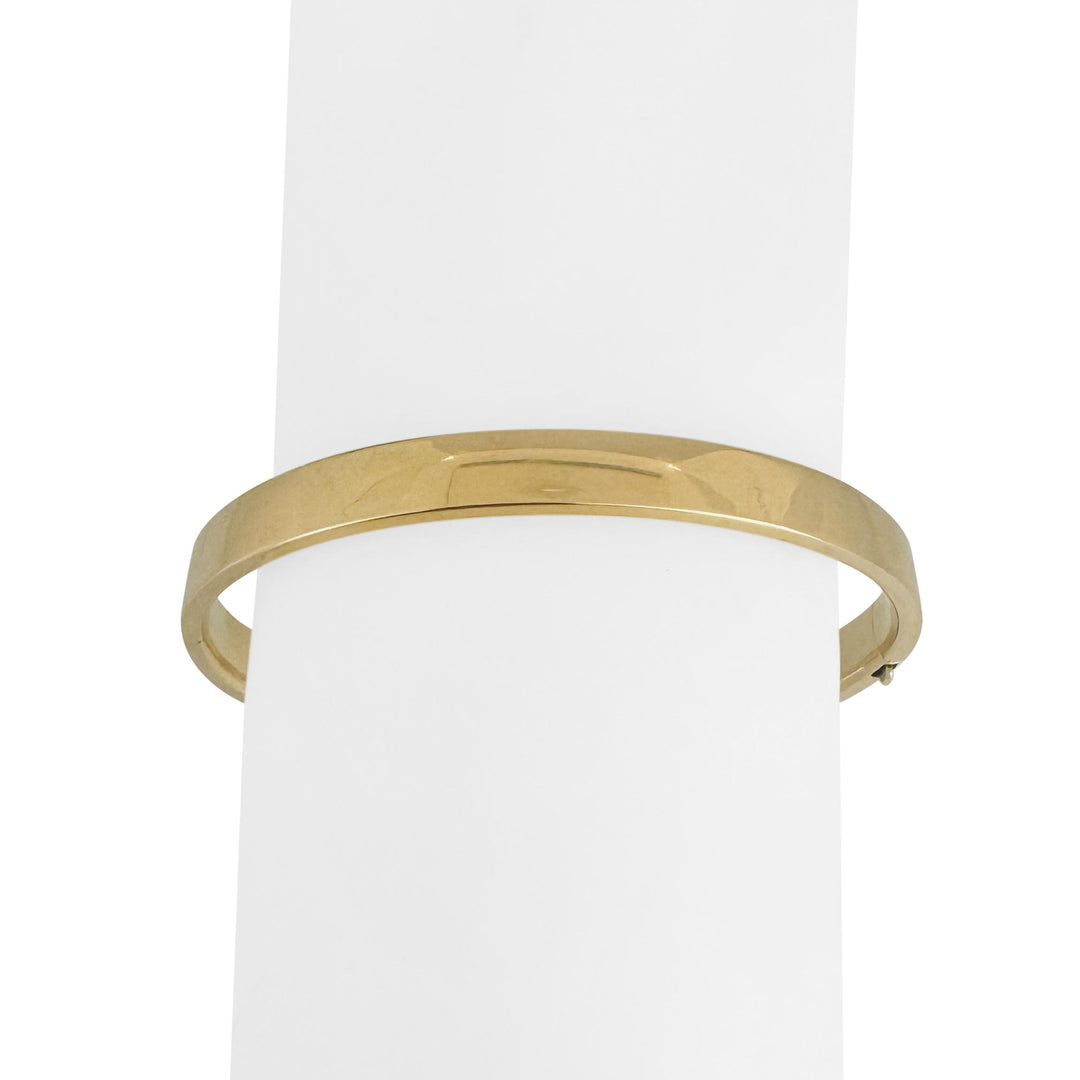 14k Yellow Gold 8.4g Polished Squared Straight Edge Bangle Bracelet 7.25"