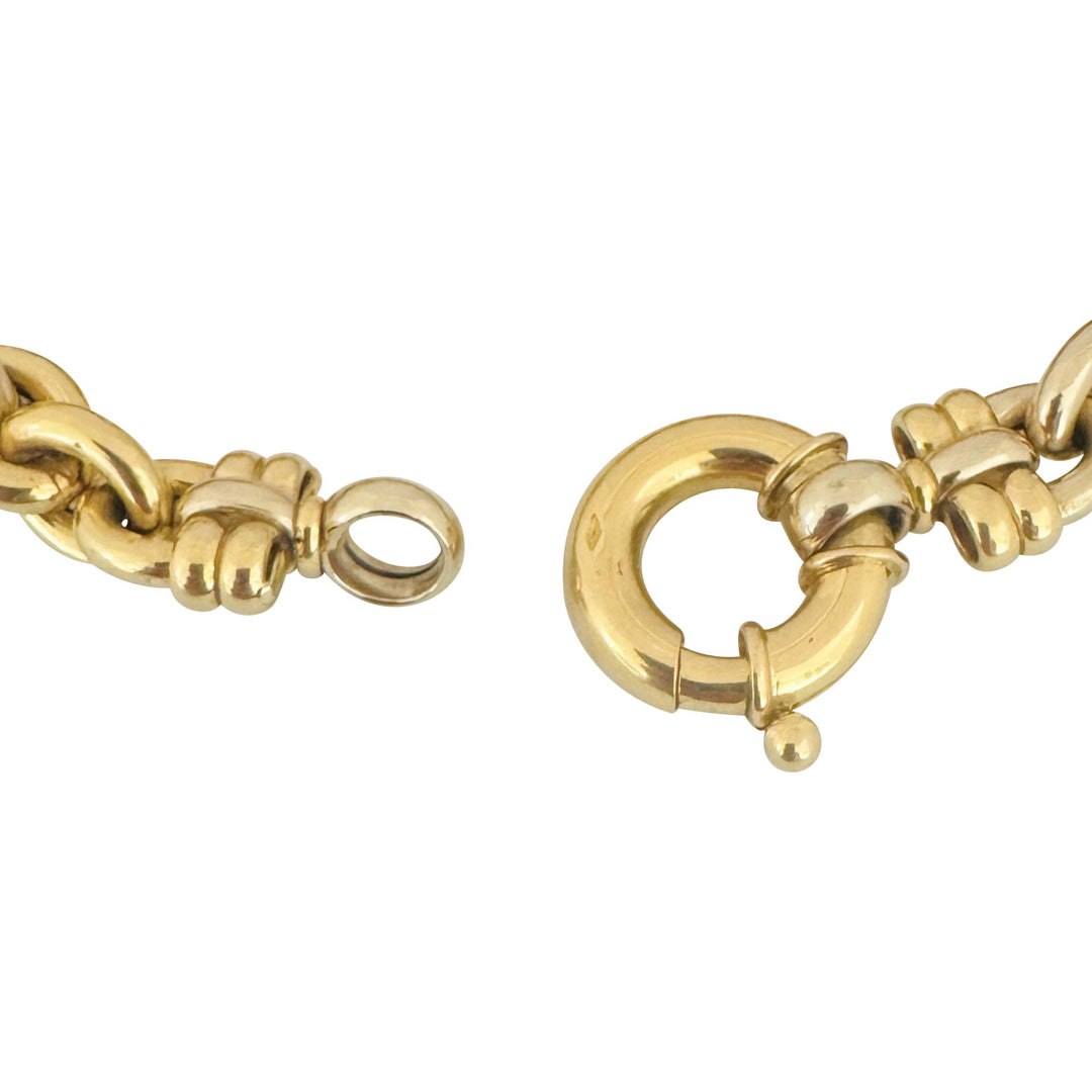 18k Yellow White and Rose Gold 26g Tri Tone Cable Link Bracelet 7.5"