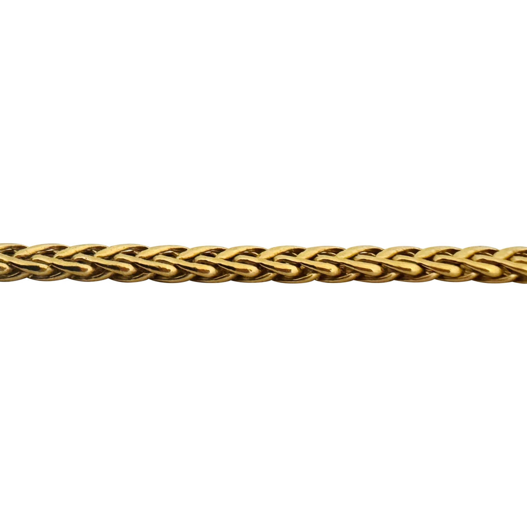 18k Yellow Gold 6.3g Ladies Flat Wheat Link Chain Necklace Italy 17"