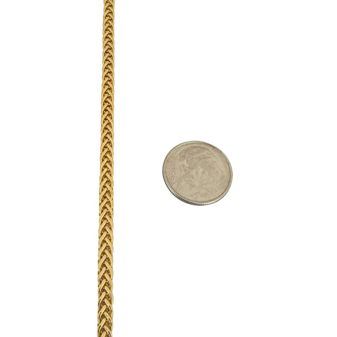 18k Yellow Gold 6.3g Ladies Flat Wheat Link Chain Necklace Italy 17"