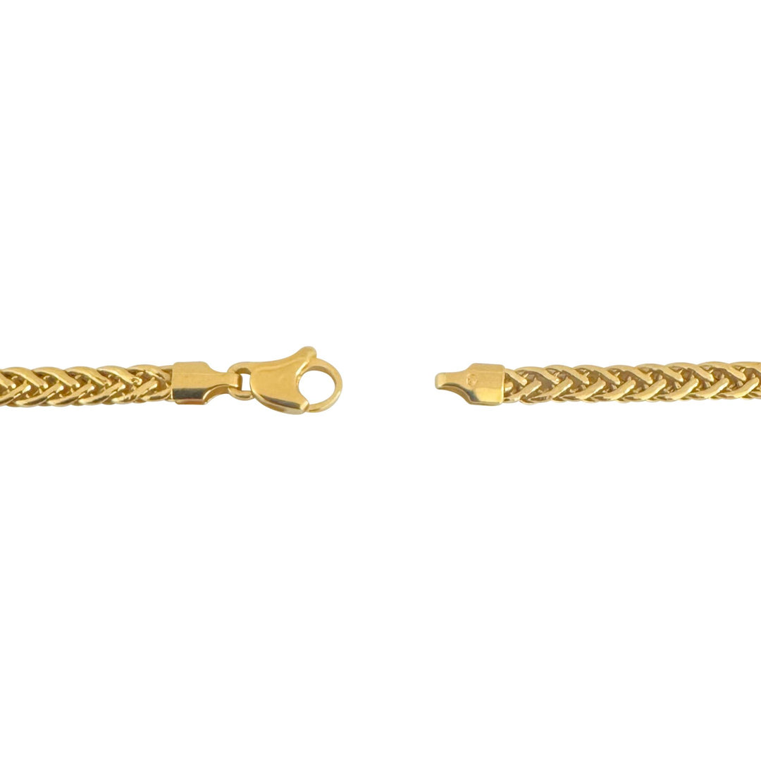 18k Yellow Gold 6.3g Ladies Flat Wheat Link Chain Necklace Italy 17"