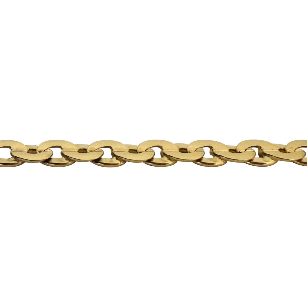 18k Yellow Gold 27g Solid Vintage Circle Curb Link Chain Necklace Italy 23"