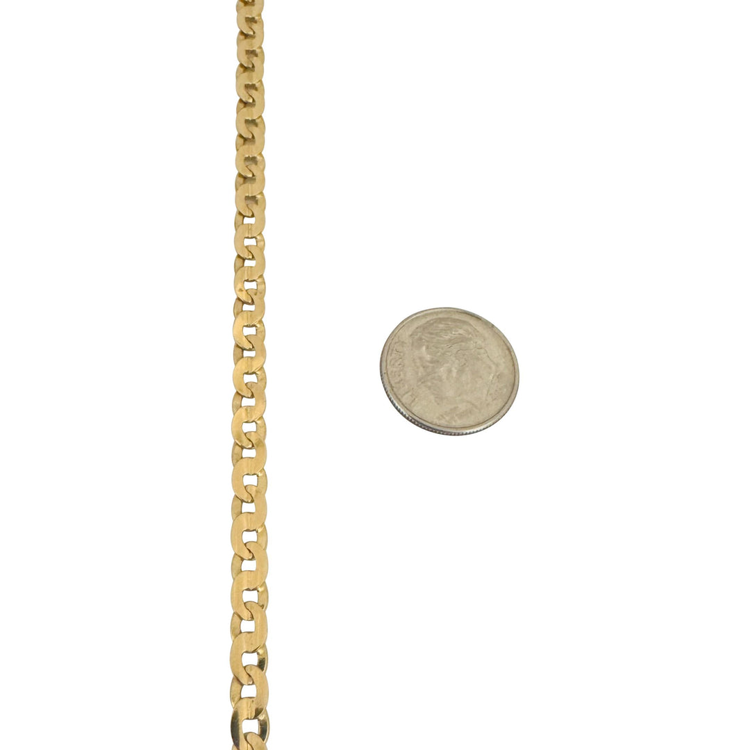 18k Yellow Gold 27g Solid Vintage Circle Curb Link Chain Necklace Italy 23"