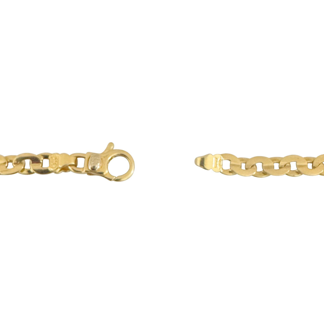 18k Yellow Gold 27g Solid Vintage Circle Curb Link Chain Necklace Italy 23"