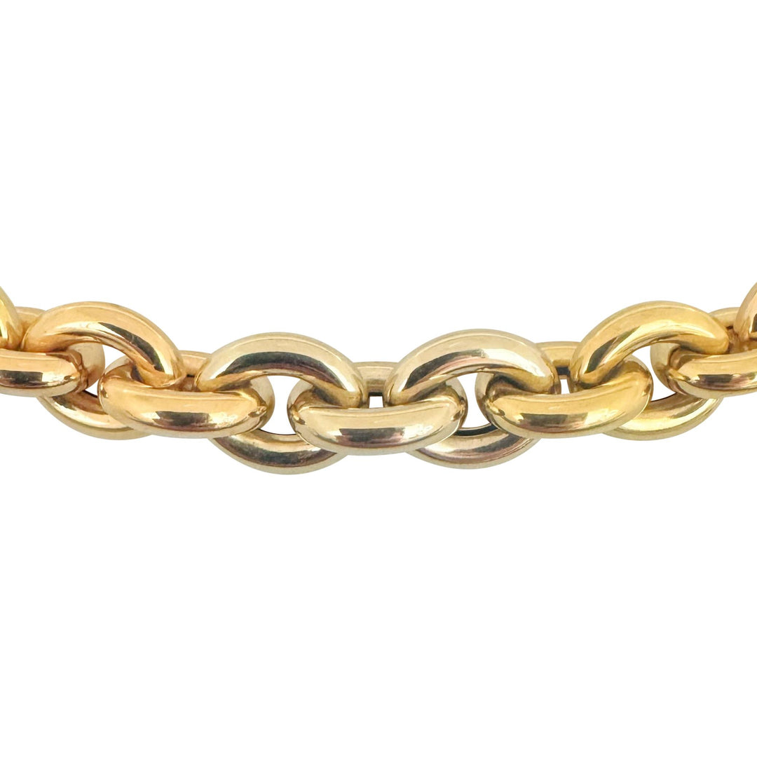 18k Yellow White and Rose Gold 68g Tri Tone Cable Link Necklace 24"