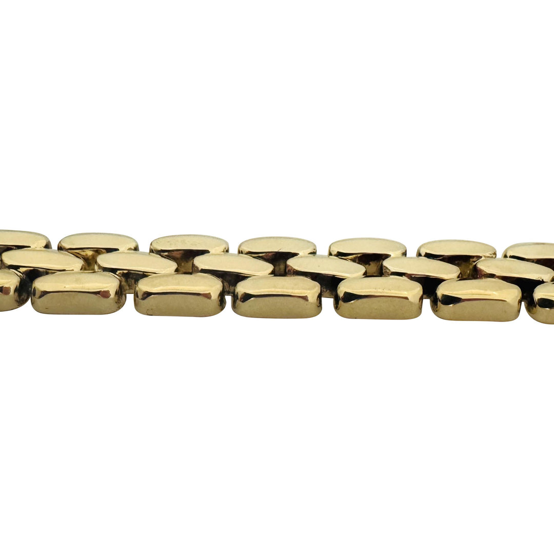 14k Yellow Gold 27.5g Ladies Thick 15mm Panther Link Bracelet 6.75"