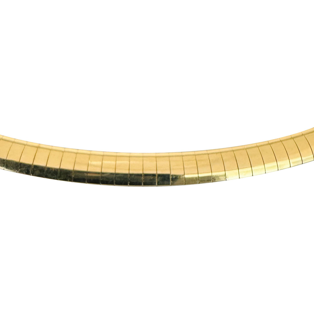 14k Yellow and White Gold 31.7g Reversible 5mm Omega Necklace Italy 18"