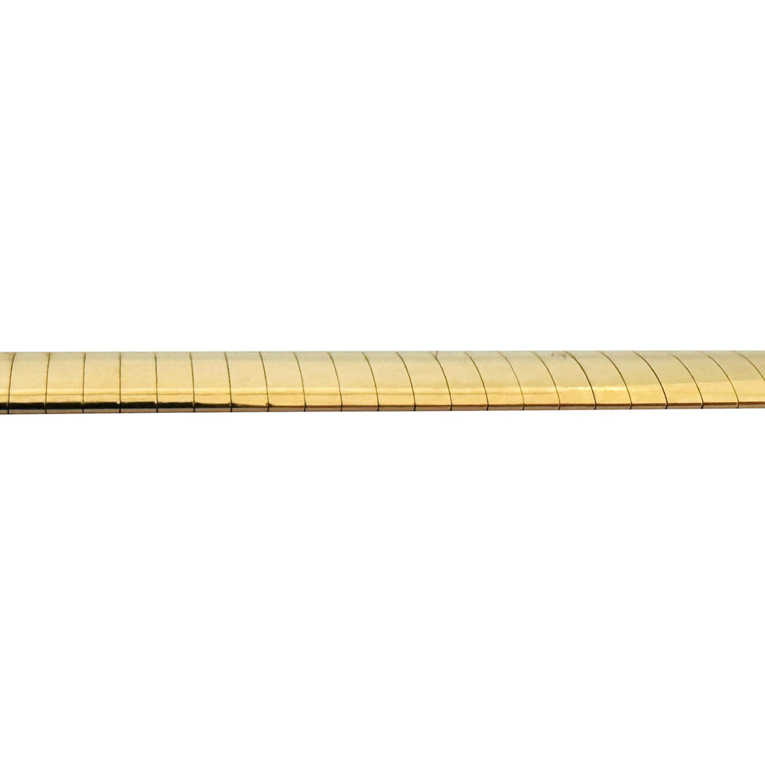 14k Yellow and White Gold 31.7g Reversible 5mm Omega Necklace Italy 18"