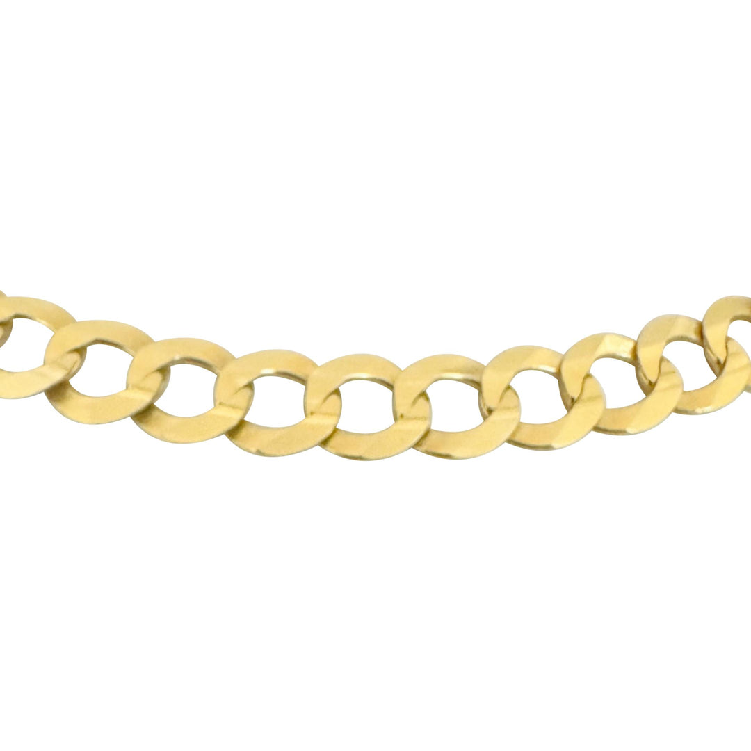 10k Yellow Gold 30.8g Solid Flat 8.5mm Curb Link Chain Necklace 22"