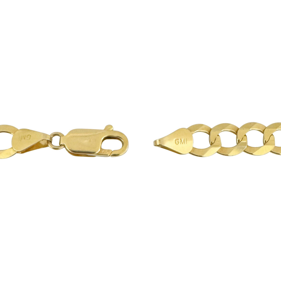 10k Yellow Gold 30.8g Solid Flat 8.5mm Curb Link Chain Necklace 22"