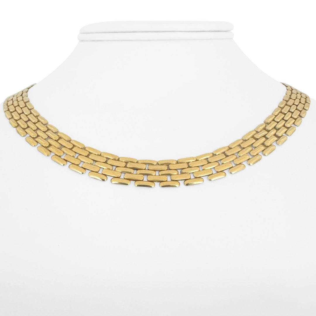 14k Yellow Gold 19.3g Ladies Polished 10mm Panther Link Necklace Italy 17"