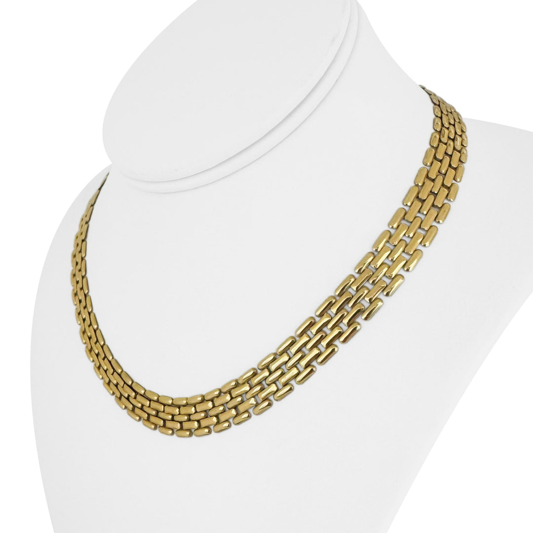 14k Yellow Gold 19.3g Ladies Polished 10mm Panther Link Necklace Italy 17"