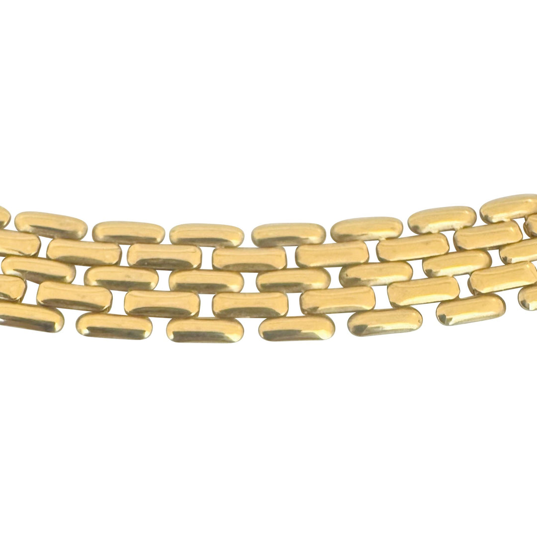 14k Yellow Gold 19.3g Ladies Polished 10mm Panther Link Necklace Italy 17"