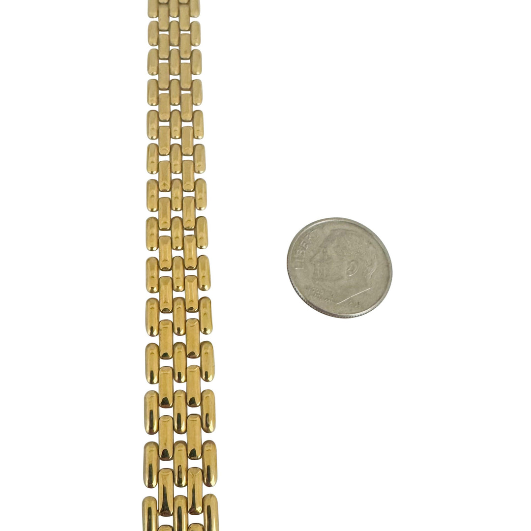 14k Yellow Gold 19.3g Ladies Polished 10mm Panther Link Necklace Italy 17"