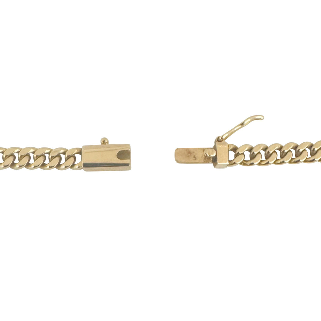 14k Yellow Gold 16.6g Solid Thin 3.5mm Cuban Link Chain Necklace 17"