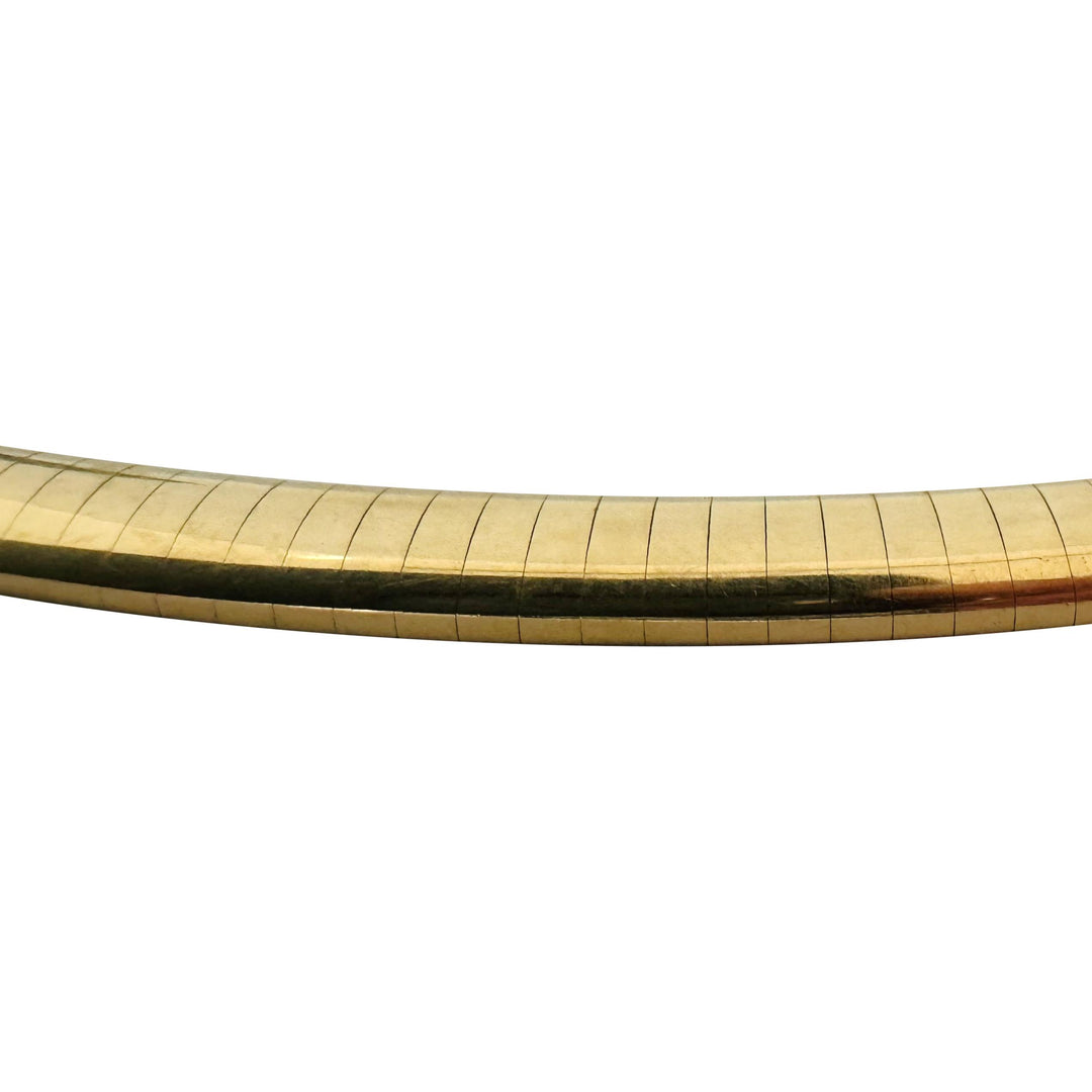 14k Yellow Gold 39.3g Solid Heavy 6mm Omega Link Necklace Italy 16"