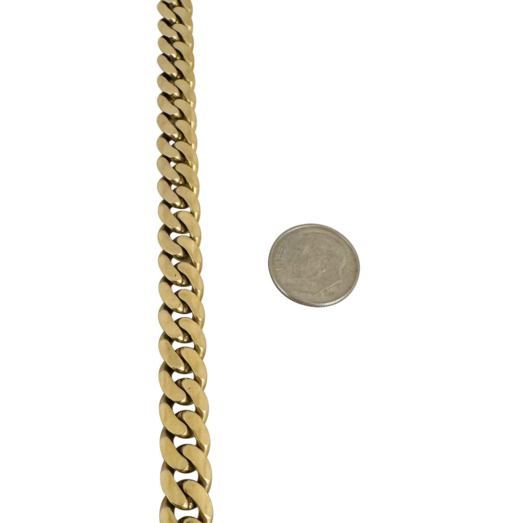 14k Yellow Gold 113.6g Solid Heavy 8.5mm Cuban Link Chain Necklace 22.5"