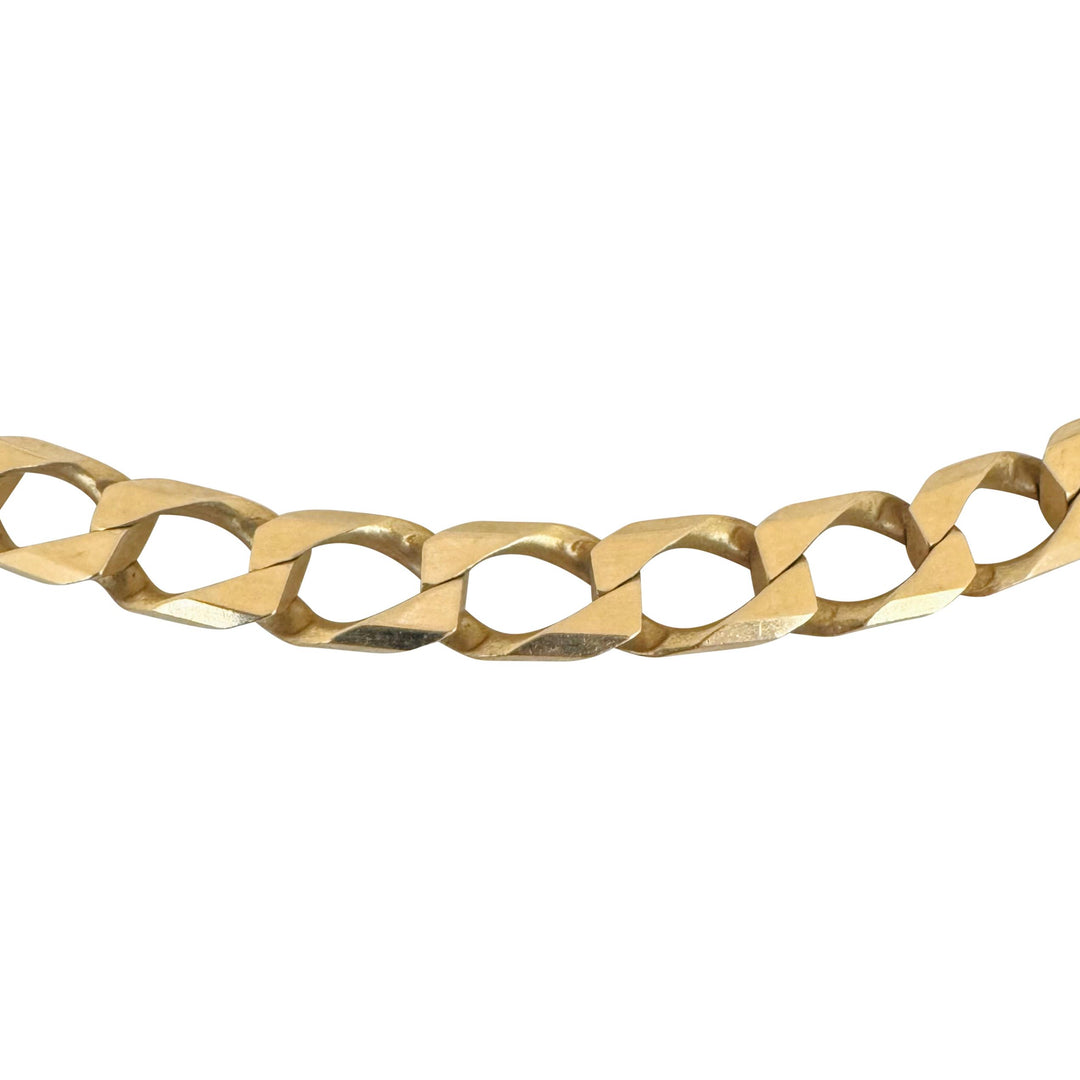 14k Yellow Gold 57.7g Solid Vintage 8mm Squared Curb Link Chain Necklace 23.5"