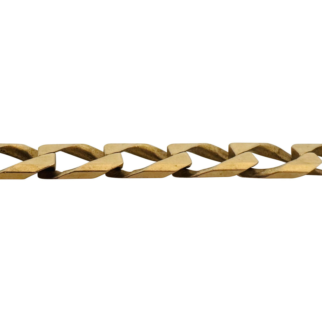 14k Yellow Gold 57.7g Solid Vintage 8mm Squared Curb Link Chain Necklace 23.5"