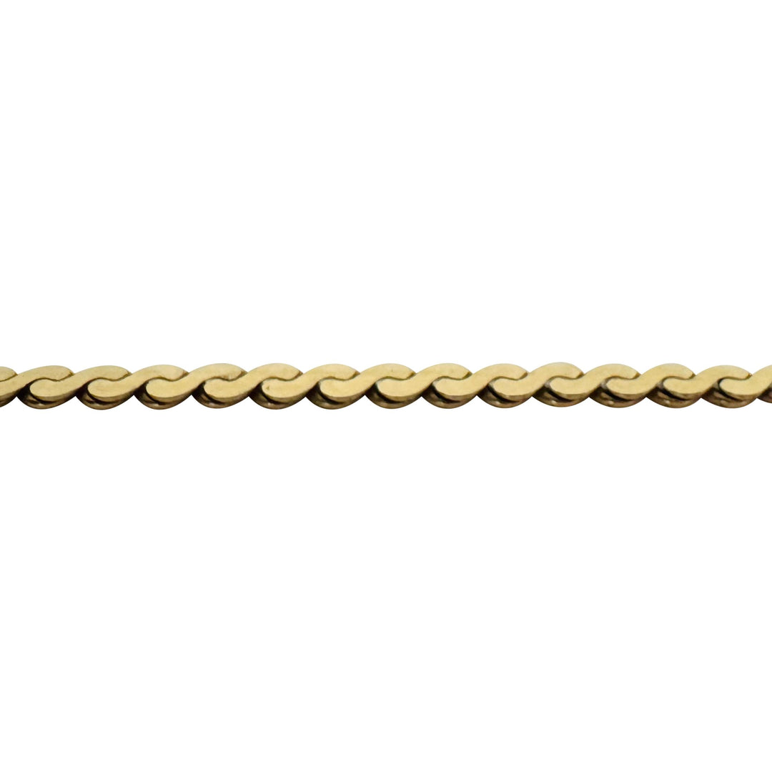 14k Yellow Gold 9.7g Solid Thin 2.5mm Serpentine Link Chain Necklace Italy 18"