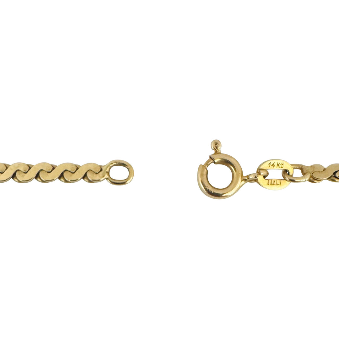 14k Yellow Gold 9.7g Solid Thin 2.5mm Serpentine Link Chain Necklace Italy 18"