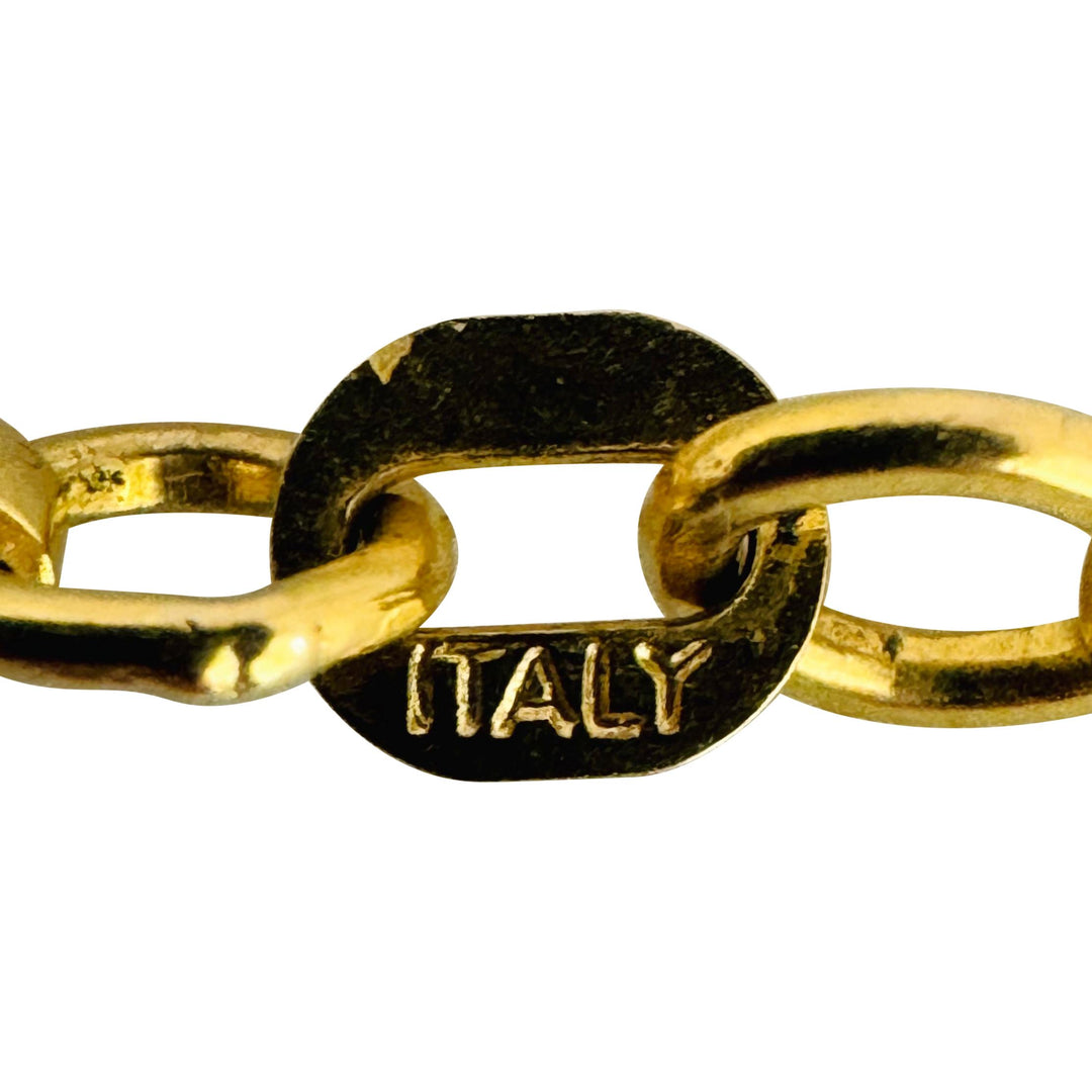 14k Yellow Gold 6.9g Hollow Light 3.2mm Rolo Link Chain Necklace Italy 24"