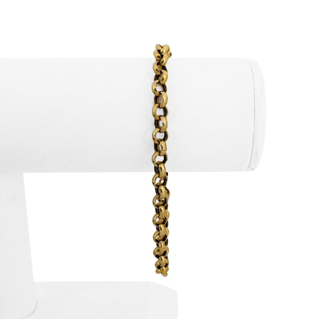 18k Yellow Gold 8.1g Vintage 5.5mm Rolo Link Bracelet Italy 8"