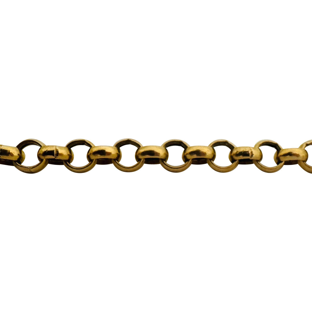 18k Yellow Gold 8.1g Vintage 5.5mm Rolo Link Bracelet Italy 8"