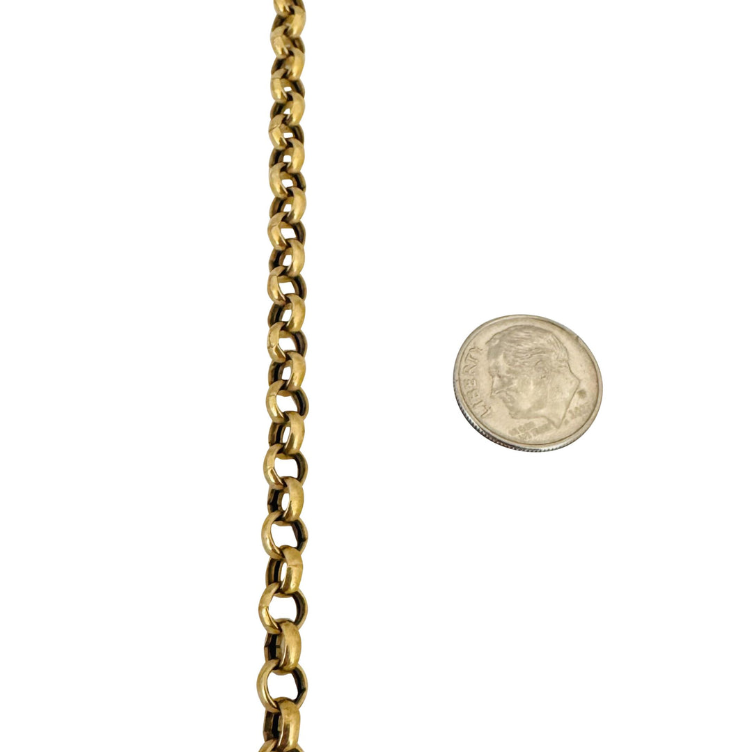 18k Yellow Gold 8.1g Vintage 5.5mm Rolo Link Bracelet Italy 8"