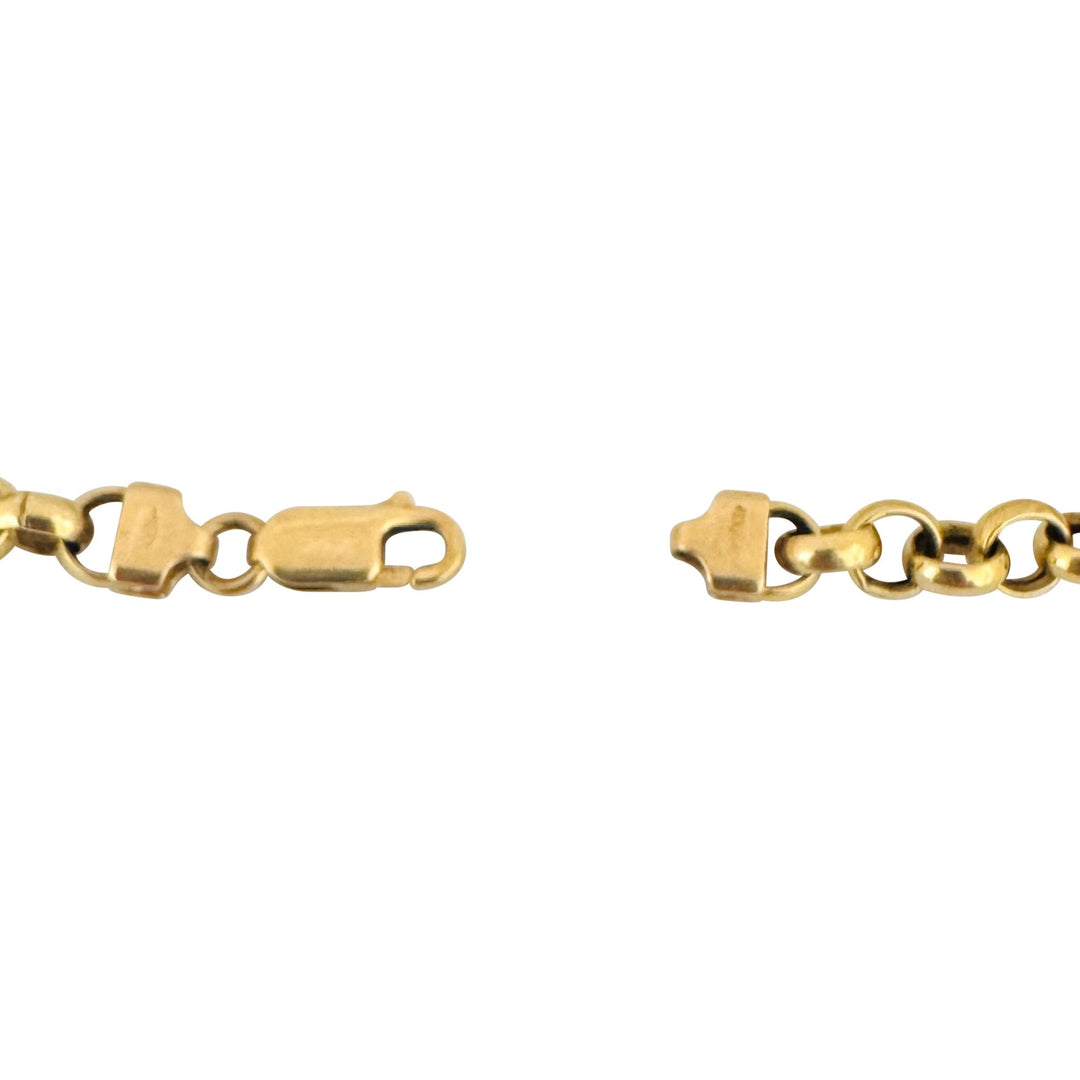 18k Yellow Gold 8.1g Vintage 5.5mm Rolo Link Bracelet Italy 8"