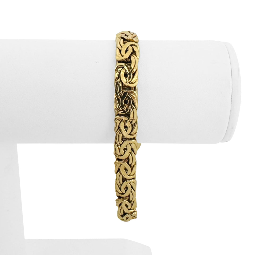 18k Yellow Gold 15.6g Ladies 8mm Byzantine Link Bracelet Turkey 7.5"