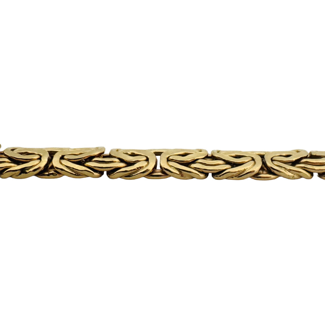 18k Yellow Gold 15.6g Ladies 8mm Byzantine Link Bracelet Turkey 7.5"