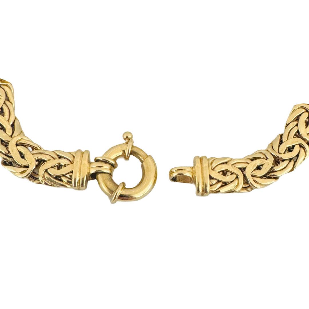 18k Yellow Gold 15.6g Ladies 8mm Byzantine Link Bracelet Turkey 7.5"