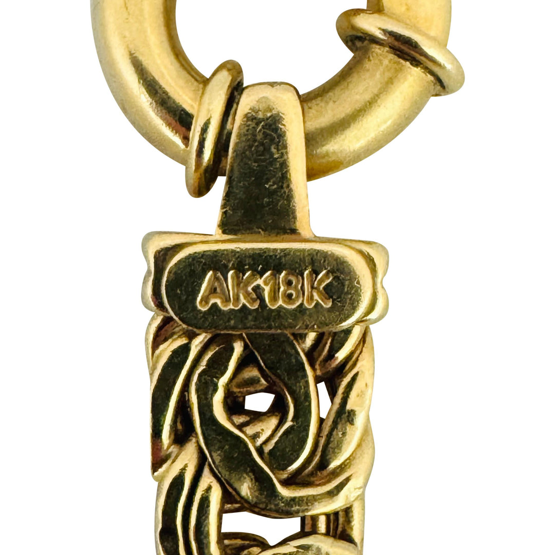 18k Yellow Gold 15.6g Ladies 8mm Byzantine Link Bracelet Turkey 7.5"