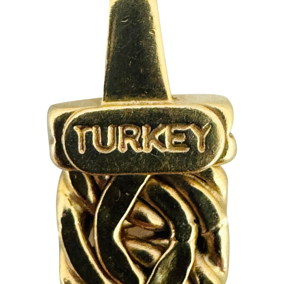 18k Yellow Gold 15.6g Ladies 8mm Byzantine Link Bracelet Turkey 7.5"