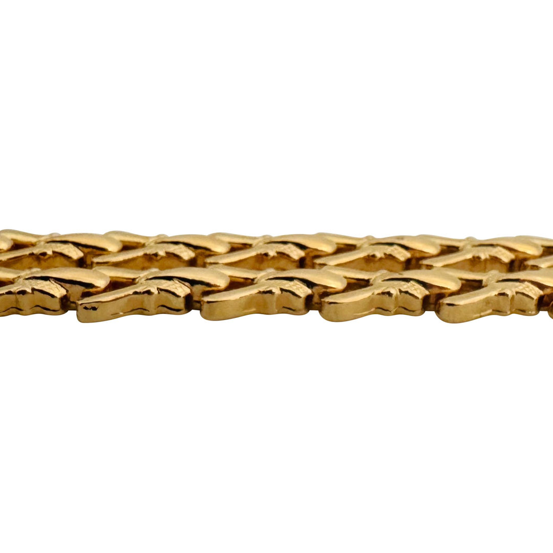18k Yellow Gold 21.6g Vintage UnoAErre 15mm Fancy Link Bracelet Italy 7.25"
