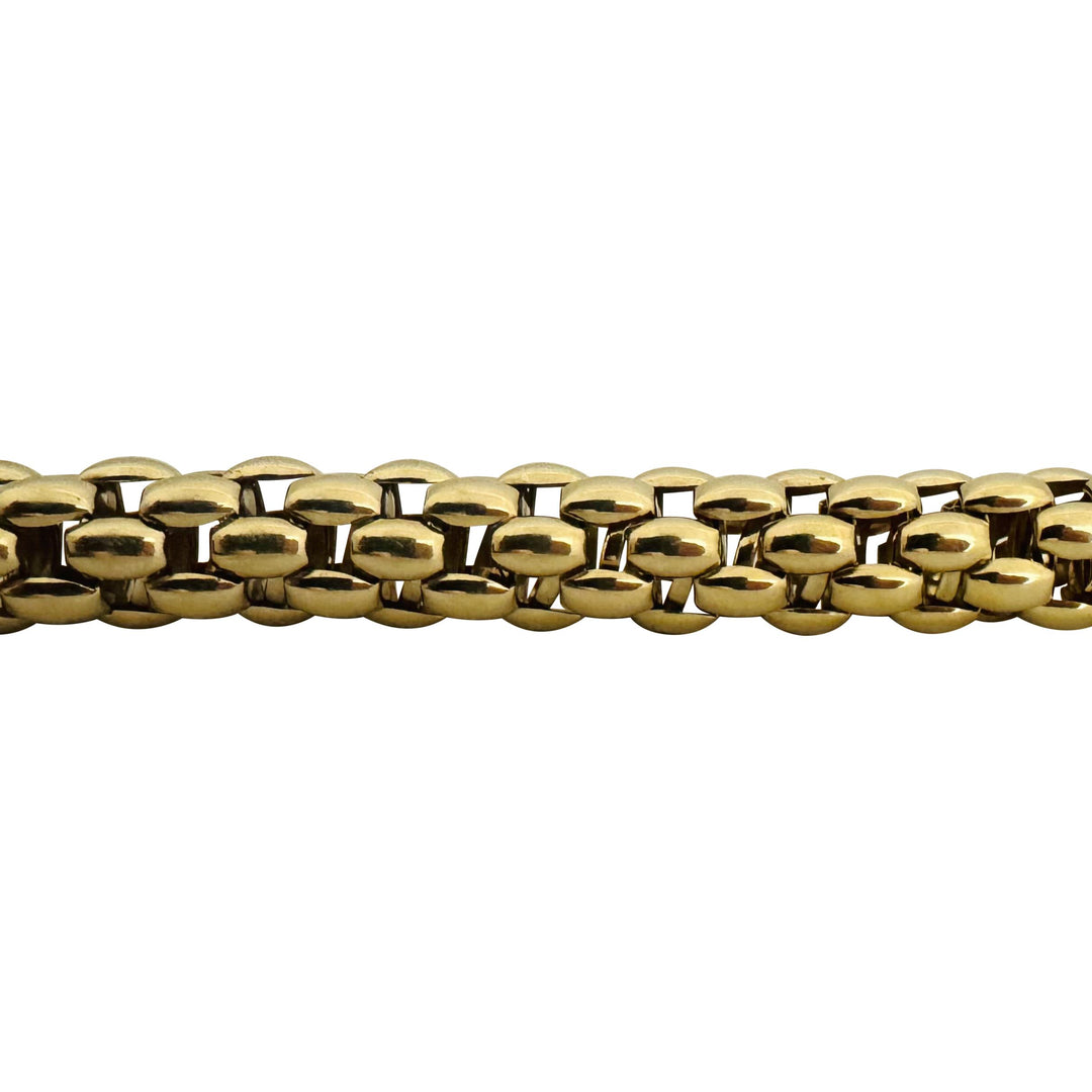 14k Yellow Gold 48g Heavy Thick Round 13mm Fancy Link Bracelet 8.5"