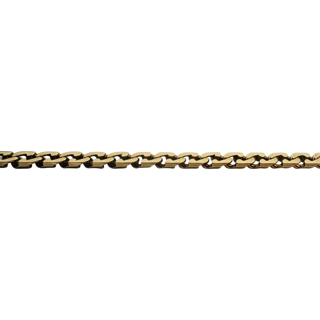 18k Yellow Gold 11.9g Solid Vintage Men's Fancy Curb Link Bracelet Italy 8.5"