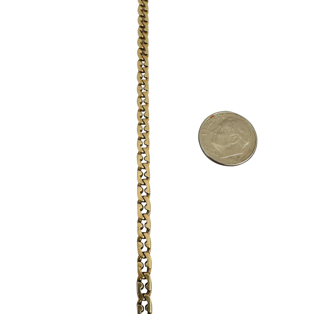 18k Yellow Gold 11.9g Solid Vintage Men's Fancy Curb Link Bracelet Italy 8.5"