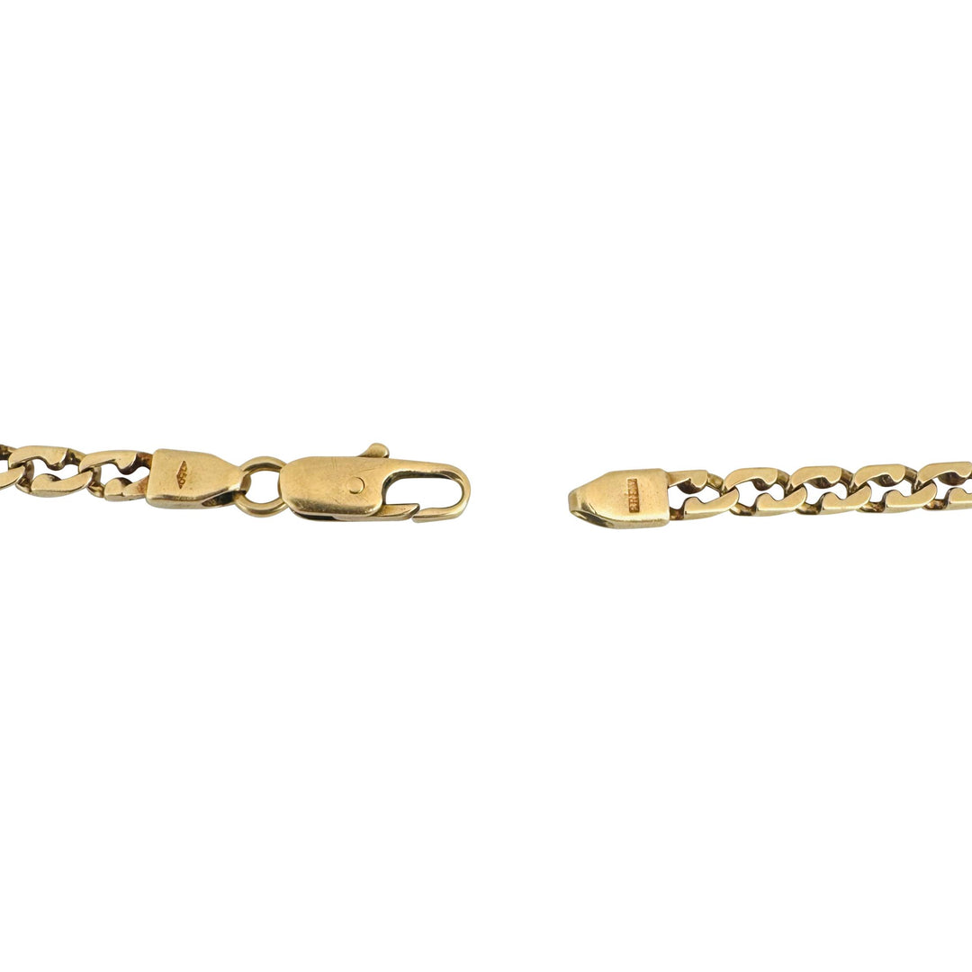 18k Yellow Gold 11.9g Solid Vintage Men's Fancy Curb Link Bracelet Italy 8.5"