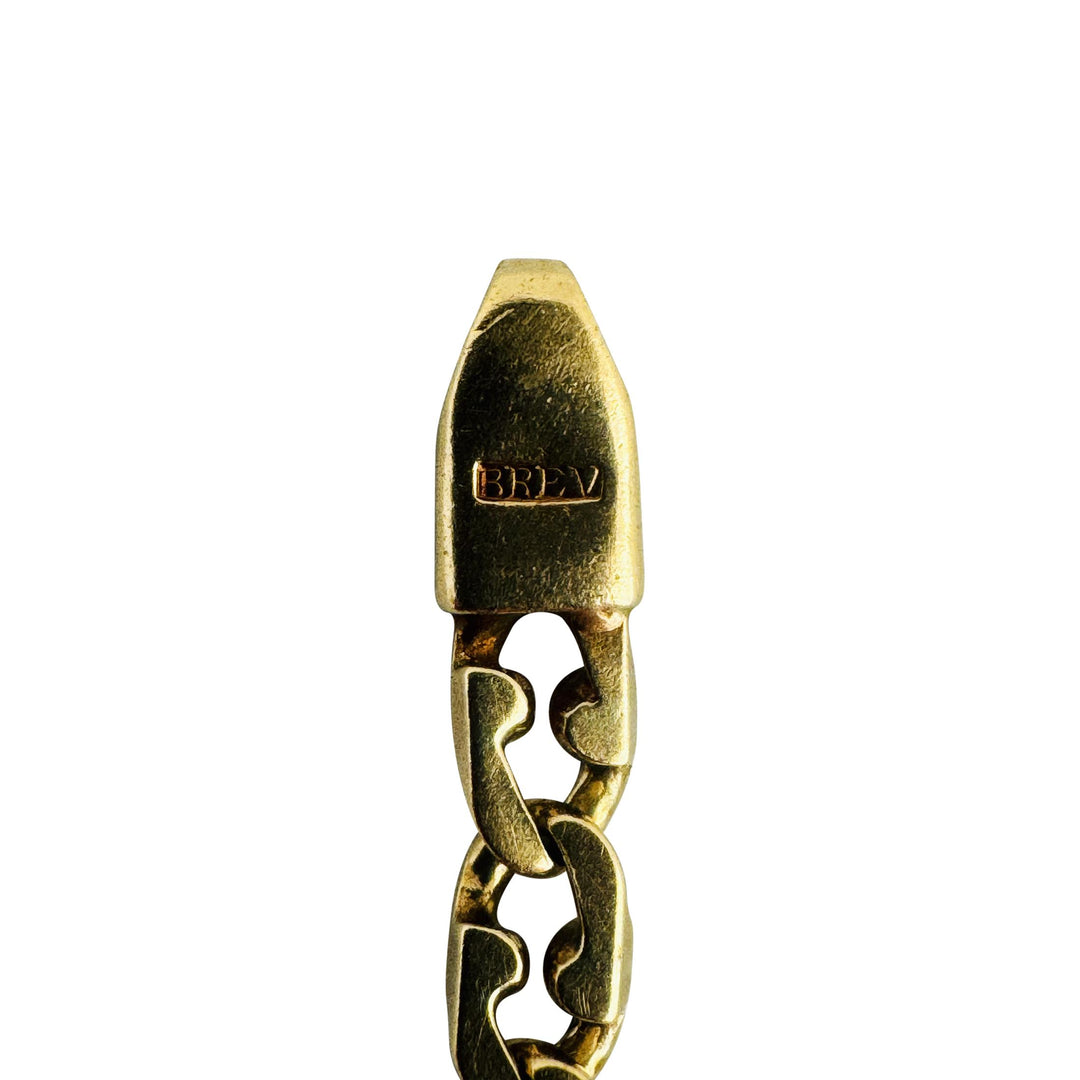 18k Yellow Gold 11.9g Solid Vintage Men's Fancy Curb Link Bracelet Italy 8.5"