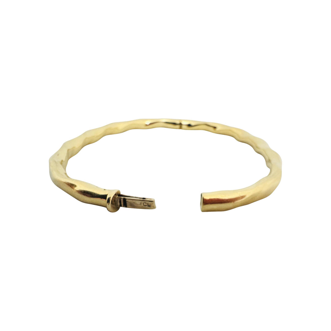 14k Yellow Gold 10g Ladies Polished 4.5mm Twisted Bangle Bracelet 7"