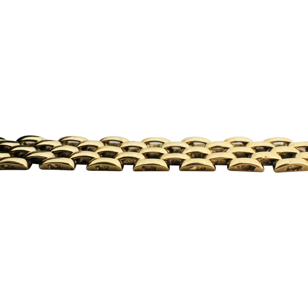 14k Yellow Gold 10.3g Ladies Polished 7.5mm Panther Link Bracelet Italy 7"